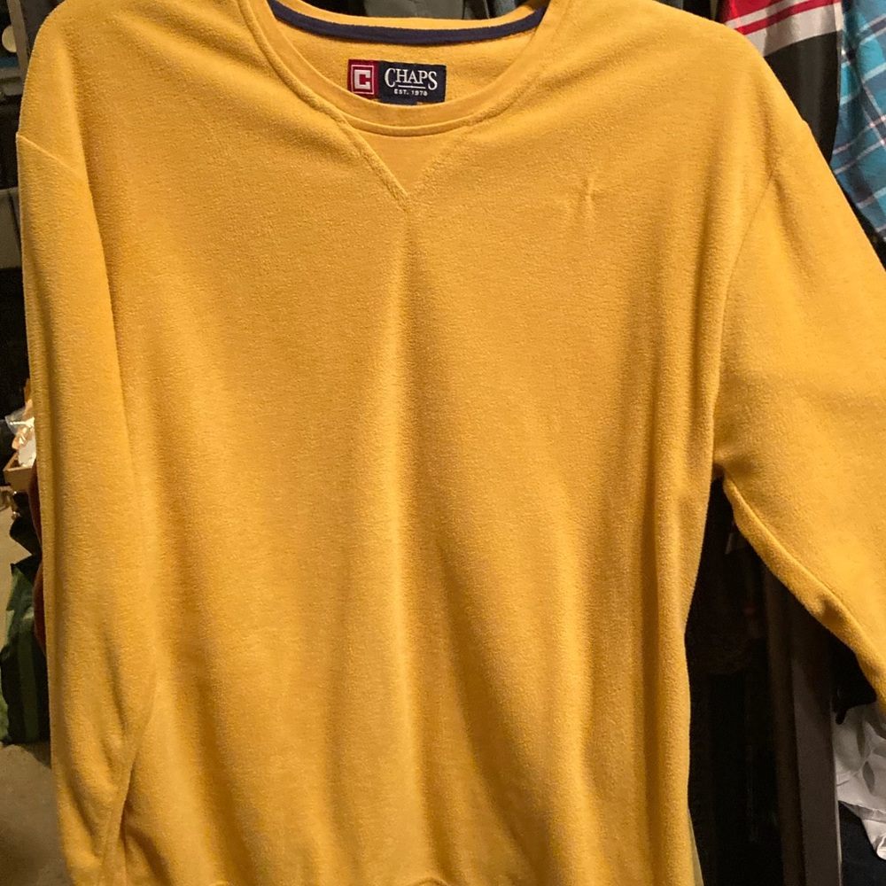 Chaps Bright Yellow Fleece Pullover Men's Large